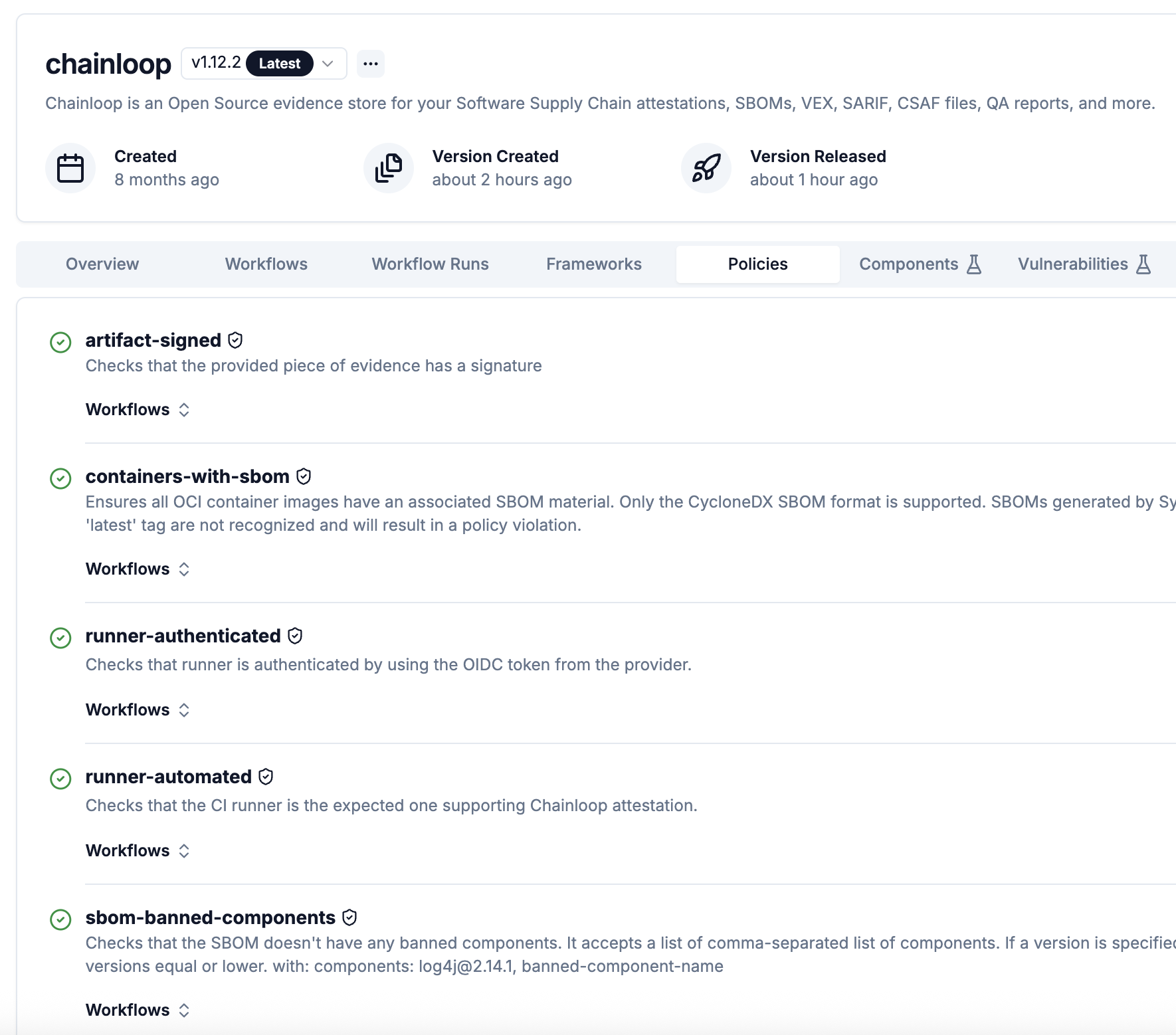 Chainloop Policies