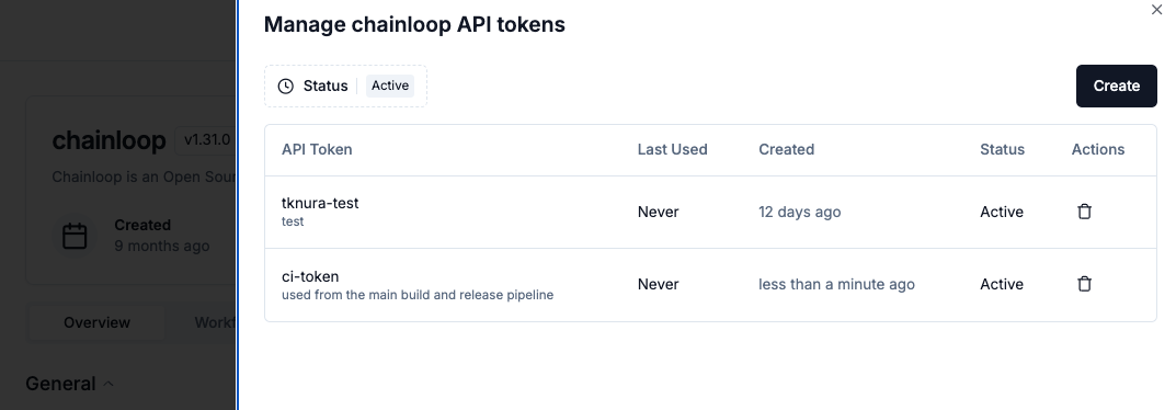 API tokens